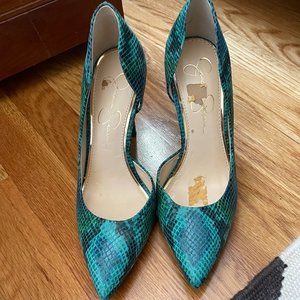 Jessica Simpson- Blue/Green Claudette D'Orsay Pumps